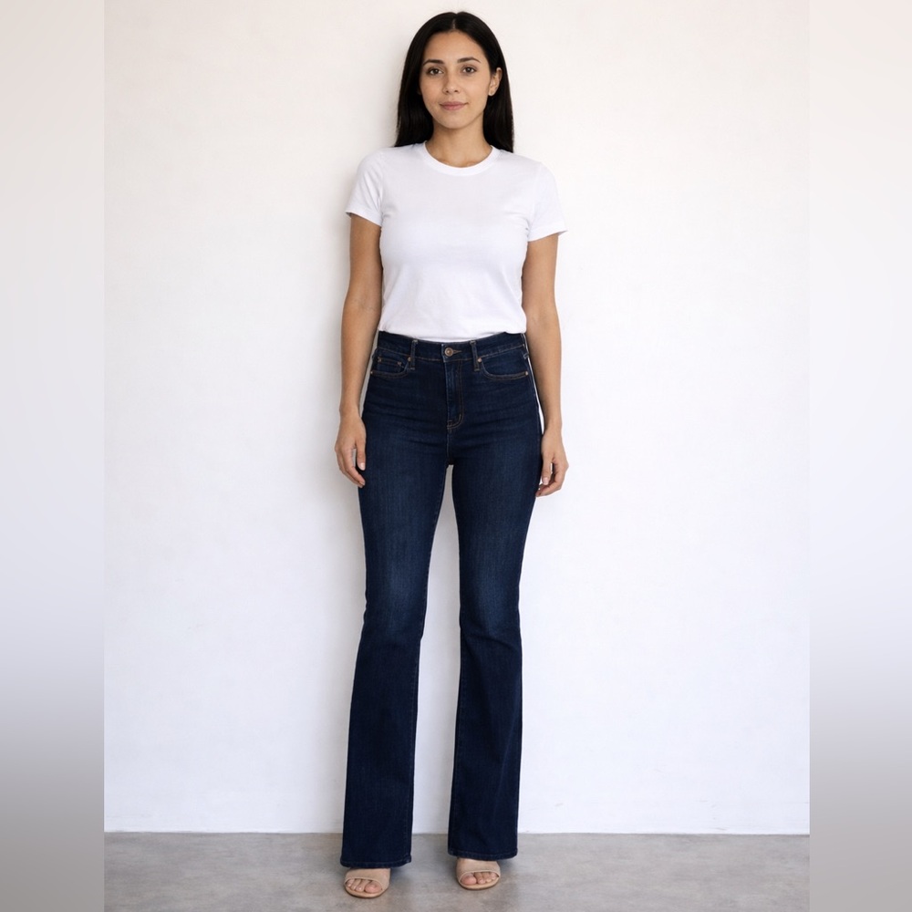 Mother The Insider Crop Step Fray Bootcut Jeans Coffee Tea or Me Dark Blue Sz 29